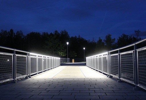 foot bridge with accent lighting